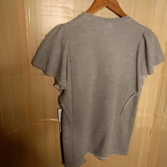 GIII For Her Kansas City Royals MLB Grey Blue Sequin Flutter Sleeve Top Large - Picture 4 of 10